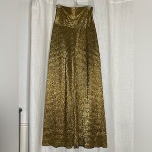 Elegant Gold Women's Wide-leg Pants